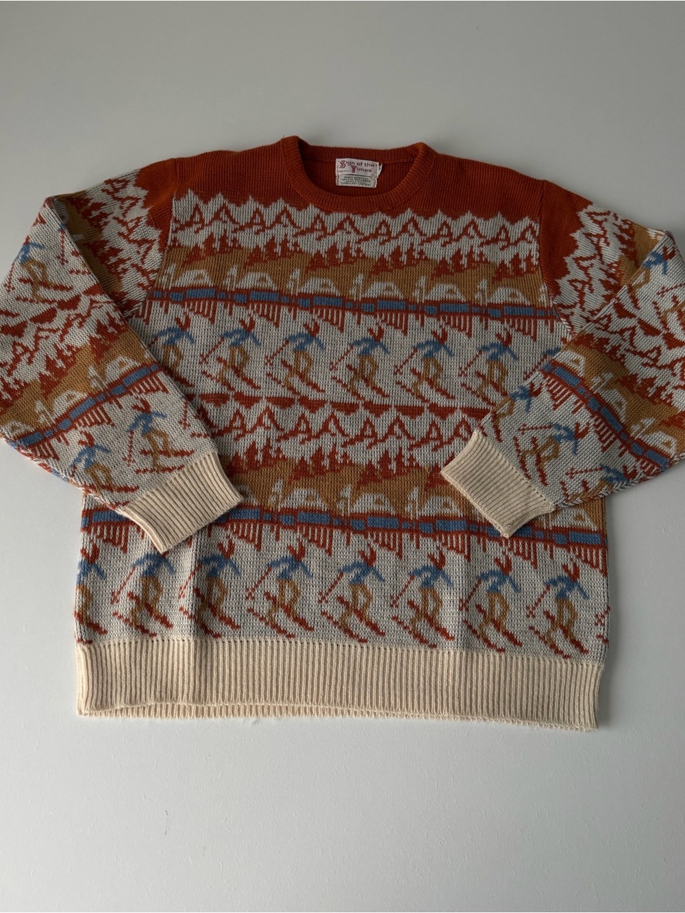 Vintage Ski ‘Sign of the Times’ Knit Sweater